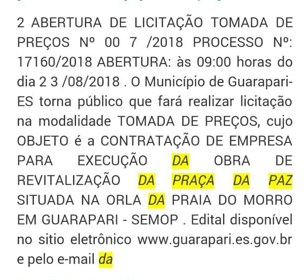 Referência: diário dos municípios